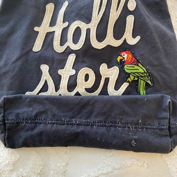 HOLLISTER Distressed Subliminal Canvas Tote Navy Blue Unisex Sz OS Retro Y2K - Picture 4 of 9
